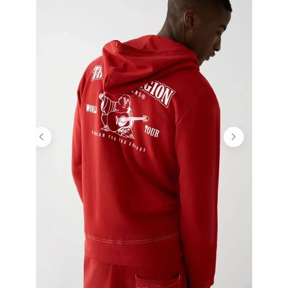 True ReligionโBuddha Zip Hoodie Red Menโs XL